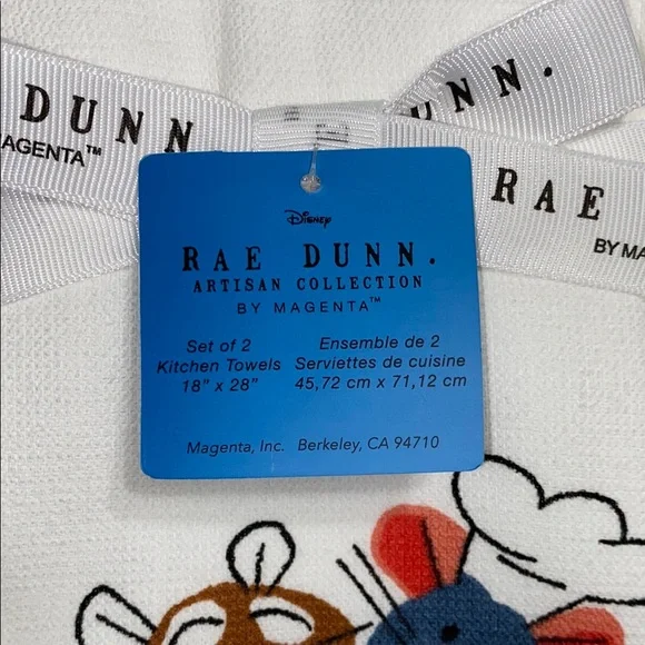 Rae Dunn Pixar ratatouille remy Anyone Can Cook Kitchen Towel Set - Picture 3 of 3